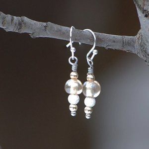 Glass Silver and Gold earrings